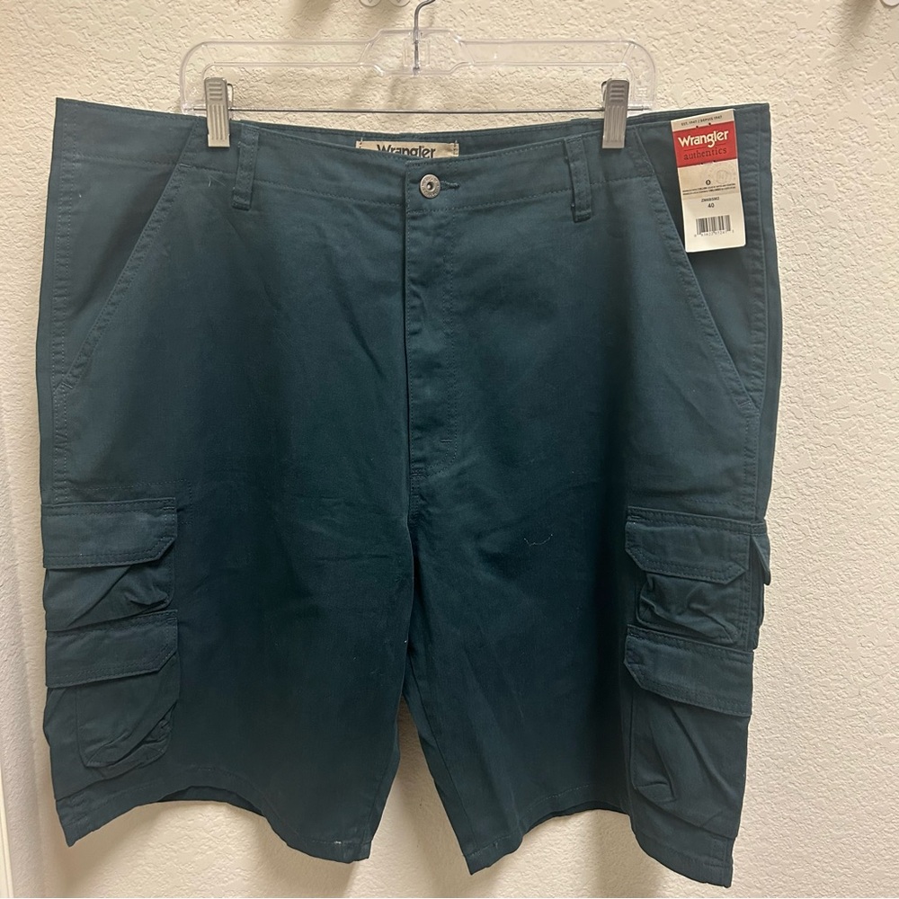 Wrangler Teal/Green Cargo Shorts Sturdy Cotton Blend